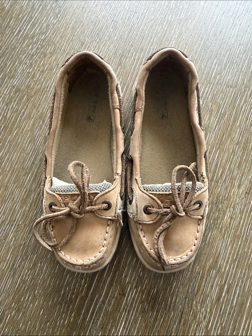 Sperry Girls Brown Moccasin Boat Shoes with Bow